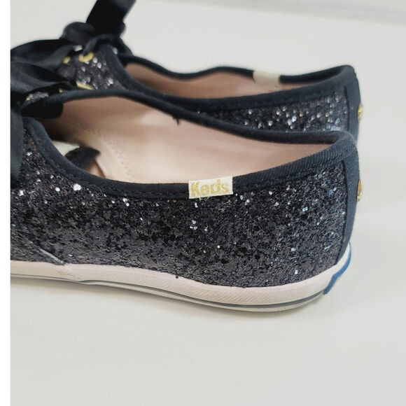 Keds X Kate Spade New York Glitter Sneakers in Black, sz 9 - Picture 4 of 15